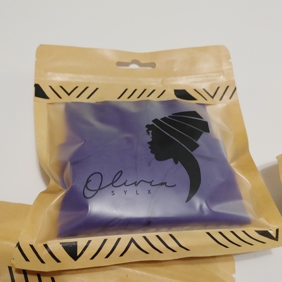 Lot of 4 - Satin Sleep Cap and Hair Bonnet for Sleeping - Overnight  - Purple - - Picture 9 of 10